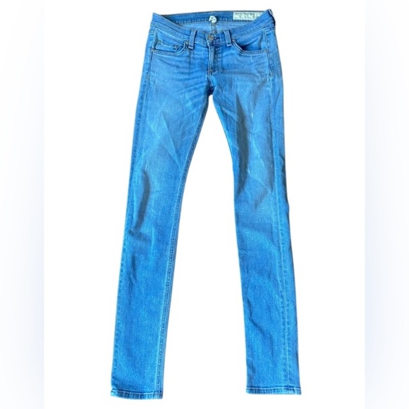 rag & bone Denim - Rag And Bone Blue Denim Jeans Size 24 Skinny Distressed Low Rise Casual Quality